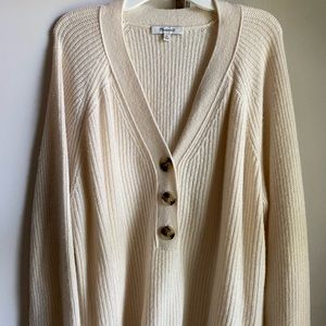 NWOT Madewell Ribbed Lyle Henley Sweater with Buttons